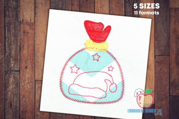 A Designer's Review of the Gift Bag Santa Applique Design