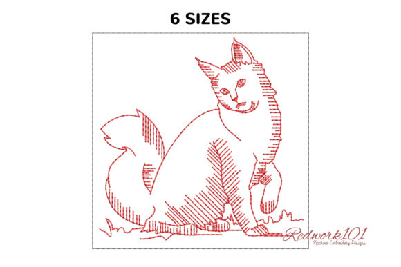 A Designer's Take on the Long Haired Turkish Angora Cat Embroidery