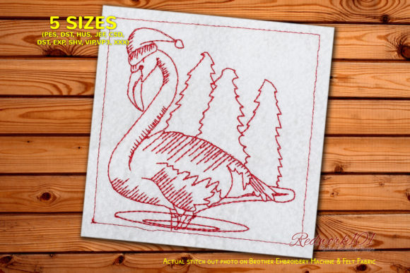 A Holiday Redwork Embroidery Design for Boutique Apparel