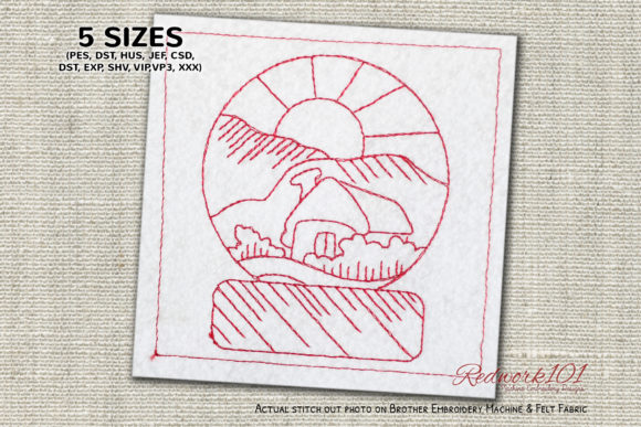 A Snowglobe Redwork Design for Cozy Winter Projects