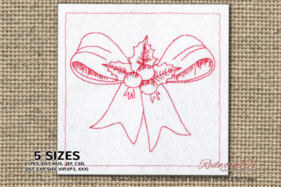Christmas Ribbon Redwork: A Design Review for Real Projects