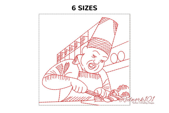 Close Up Chef Chopping Vegetables Embroidery Design Review