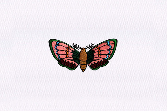 Detailed Moth Design: A Boutique Sweatshirt Embroidery Review