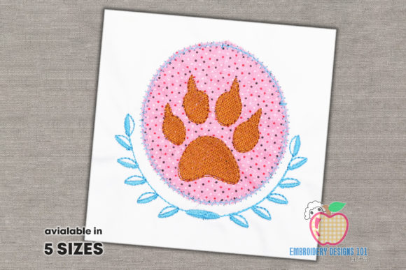 Evaluating the Foot Print of the Dog Applique Design
