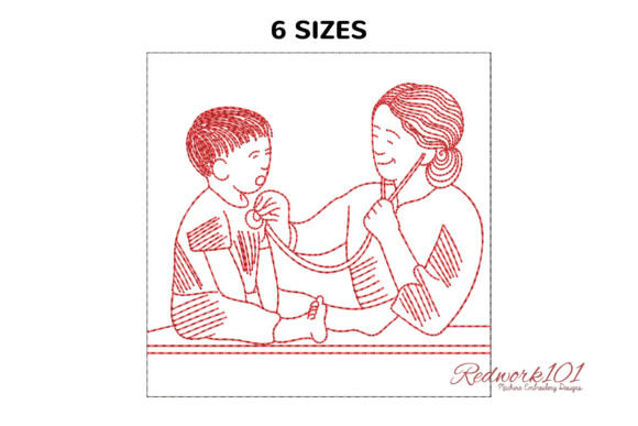 Female Doctor Redwork: A Design Review for Business Merch