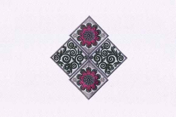Floral Boxes Quilting Design for Embroidered Projects