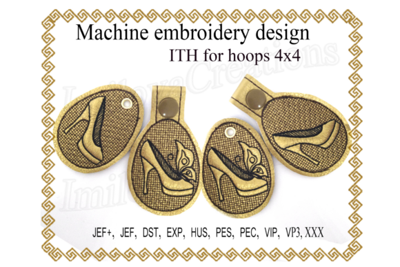 Key Fob Butterfly Shoe Embroidery Design