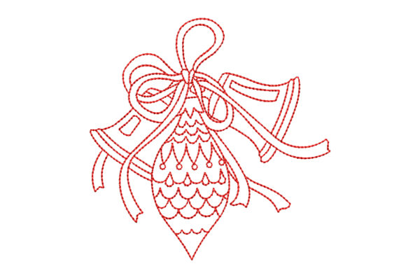Redwork Christmas Ornament with Bells Embroidery Review