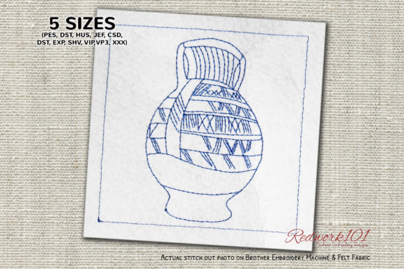 Reviewing the African Pottery Lineart Embroidery Design