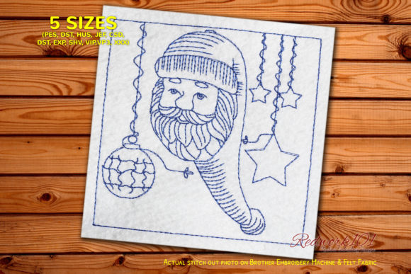 Santa's Face Redwork: A Cozy Classic for Holiday Products