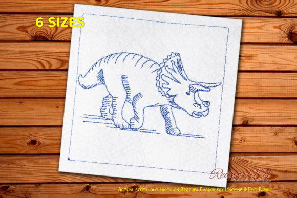 Triceratops Embroidery Design for Real Projects